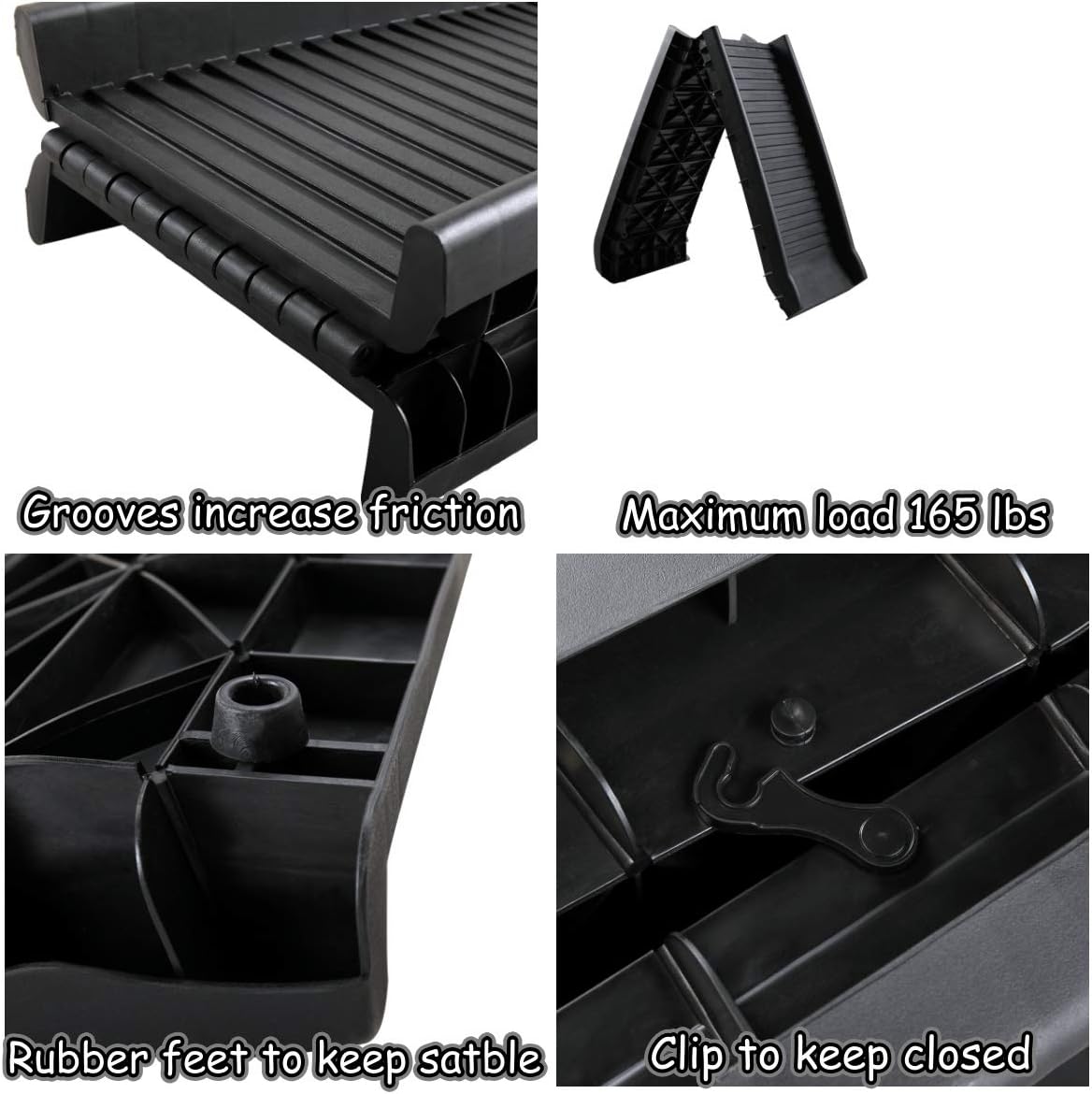 COZIWOW 61”L Heavy Duty Portable Folding Dog Ramps for Large Dogs SUV, Truck Car Ramp Stairs Step Ladder for Pet, Non-Slip Design for Pool Boat Pack of 2
