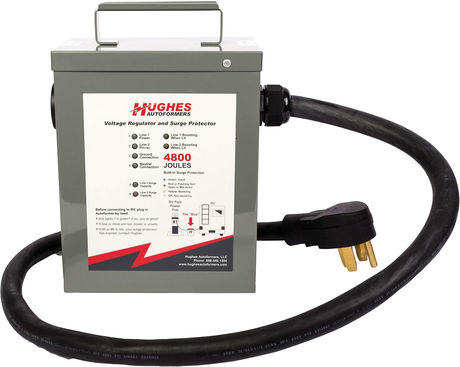 Hughes Autoformers RV220-50SP Voltage Booster (with Surge Protection), 1 Pack (Renewed)