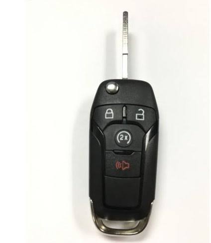 New 4 Button Ford F150 Flipkey 164-R8134 N5F-A08TDA W/Duracell Battery Inside