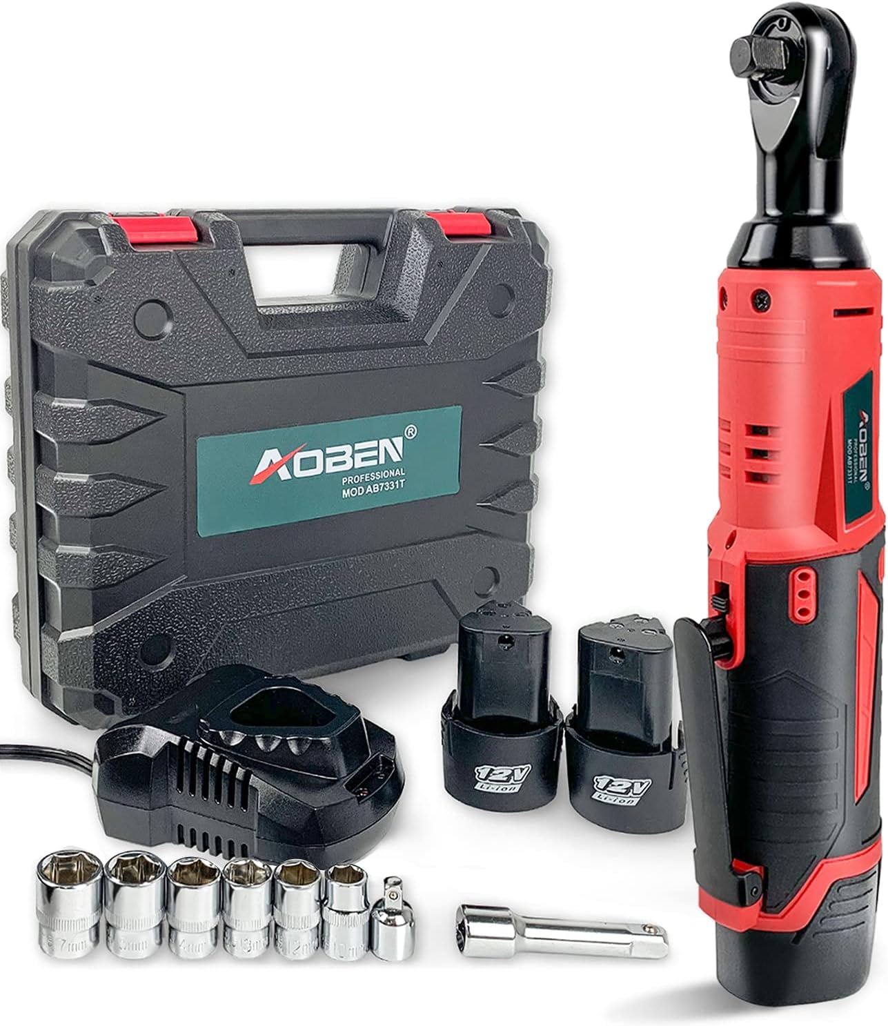 Cordless Electric Ratchet Wrench Set, AOBEN 3/8