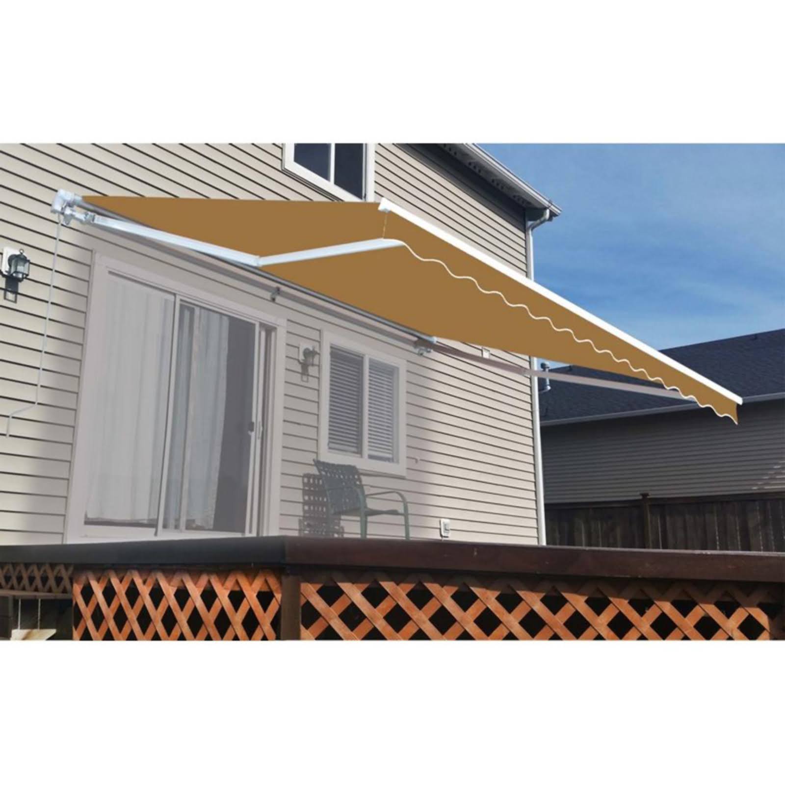 Aleko 13& x 10& Retractable Patio Awning - Sand