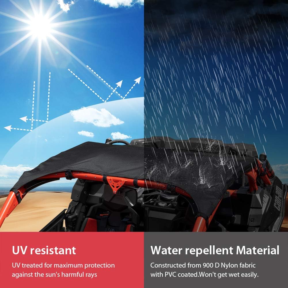 Kemimoto X3 Soft Canvas Roof Compatible with Can Am Maverick X3 All Model 2017 2018 2019 2020 2021 2022 (2 Doors) Pack of 2