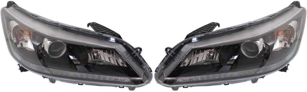For Honda Accord Headlight Assembly 2013 2014 2015 Pair Driver and Passenger Side | Sedan | Halogen | DOT Certified | HO2502151N