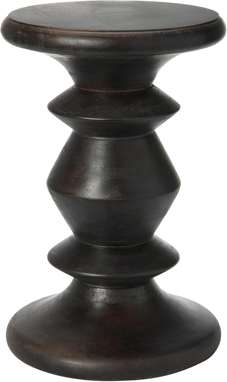 Creative Co-Op Berns Mid-Century Modern Solid Mango Flat Top, Stool/End Table, Black Walnut