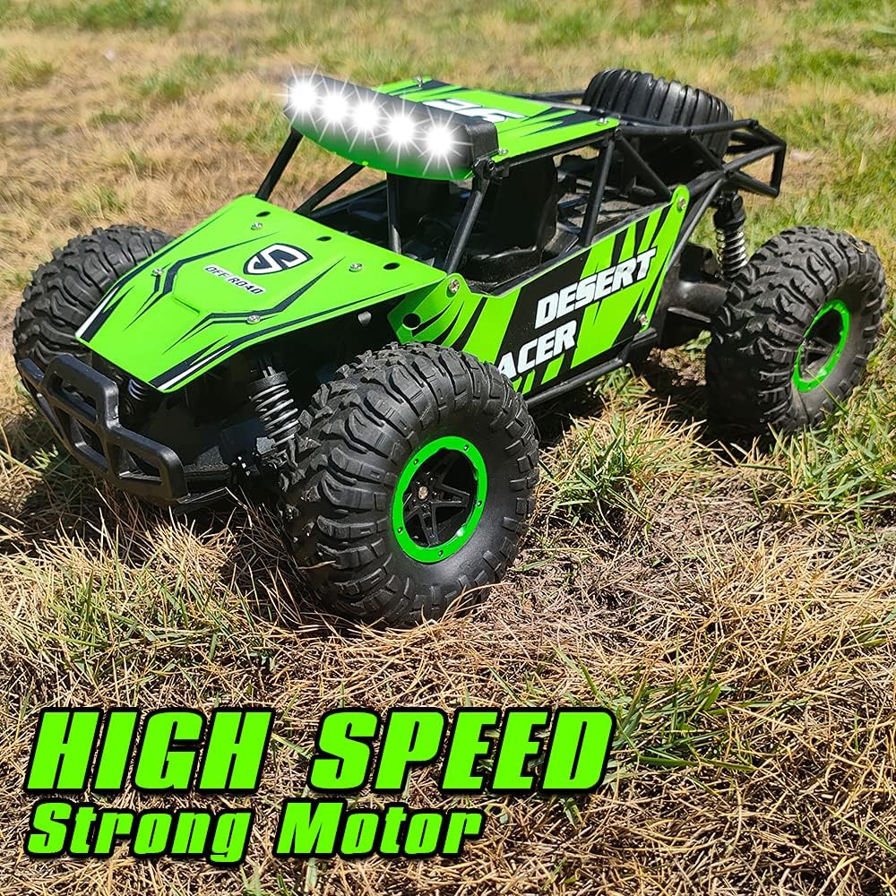 Remote Control Car, STEMTRON 1/16 Scale Off-Road Terrain RC Car Remote Control Monster Truck 10MPH Racing Car High Speed All Terrain RC Vehicle for Kids or Adults, Boys or Girls Green