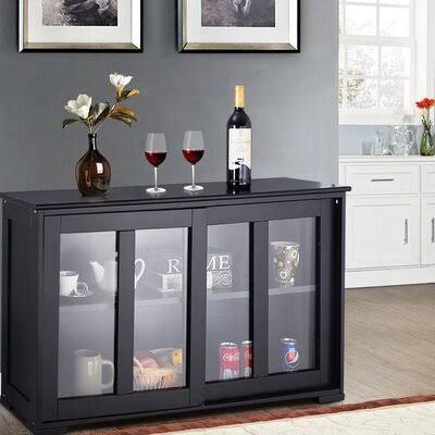 Eivor 42x22 Wide Sideboard Red Barrel Studio Color: Black