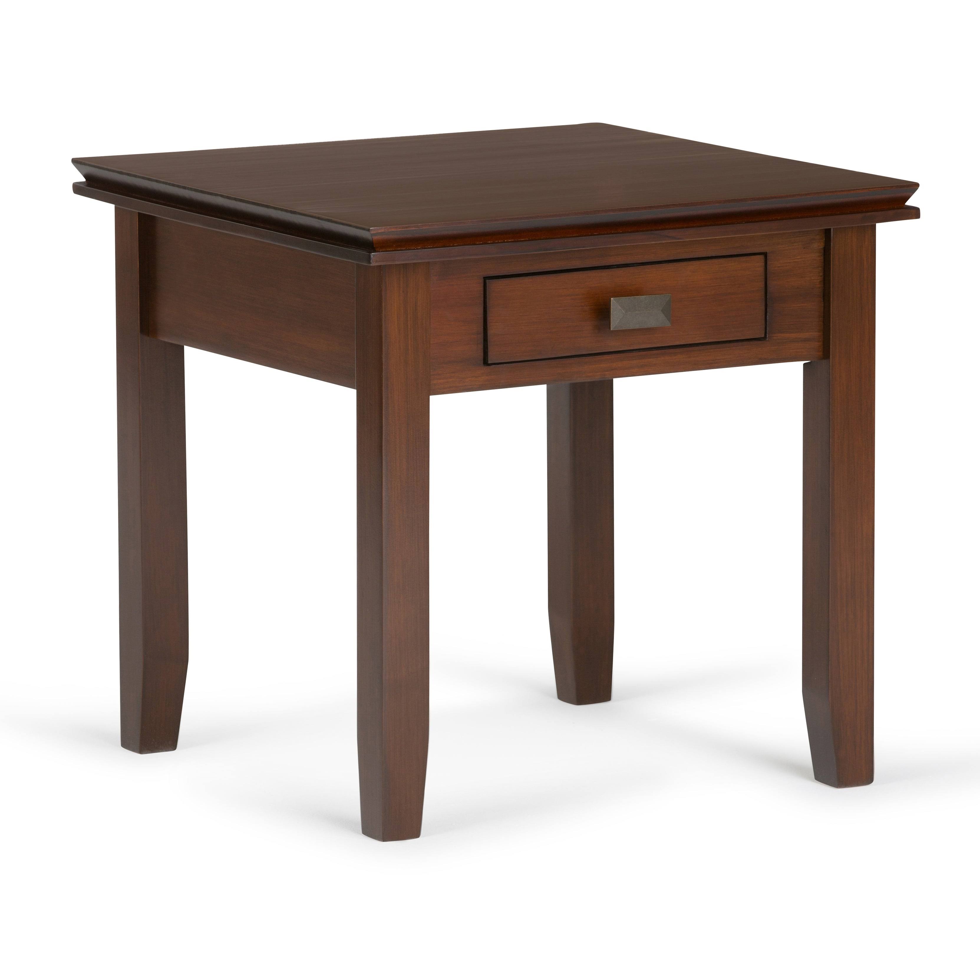 Wyndenhall Stratford Solid Wood 21 inch Wide Square Contemporary End Side Table - Tobacco Brown