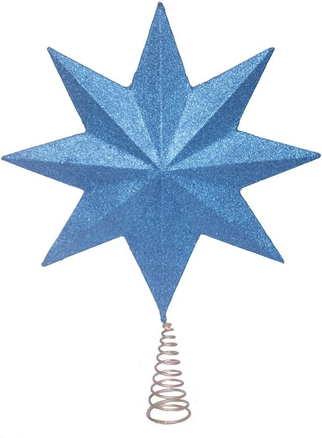 Kurt Adler 10-Point Peacock Glitter Treetop, 16-Inch Pack of 2