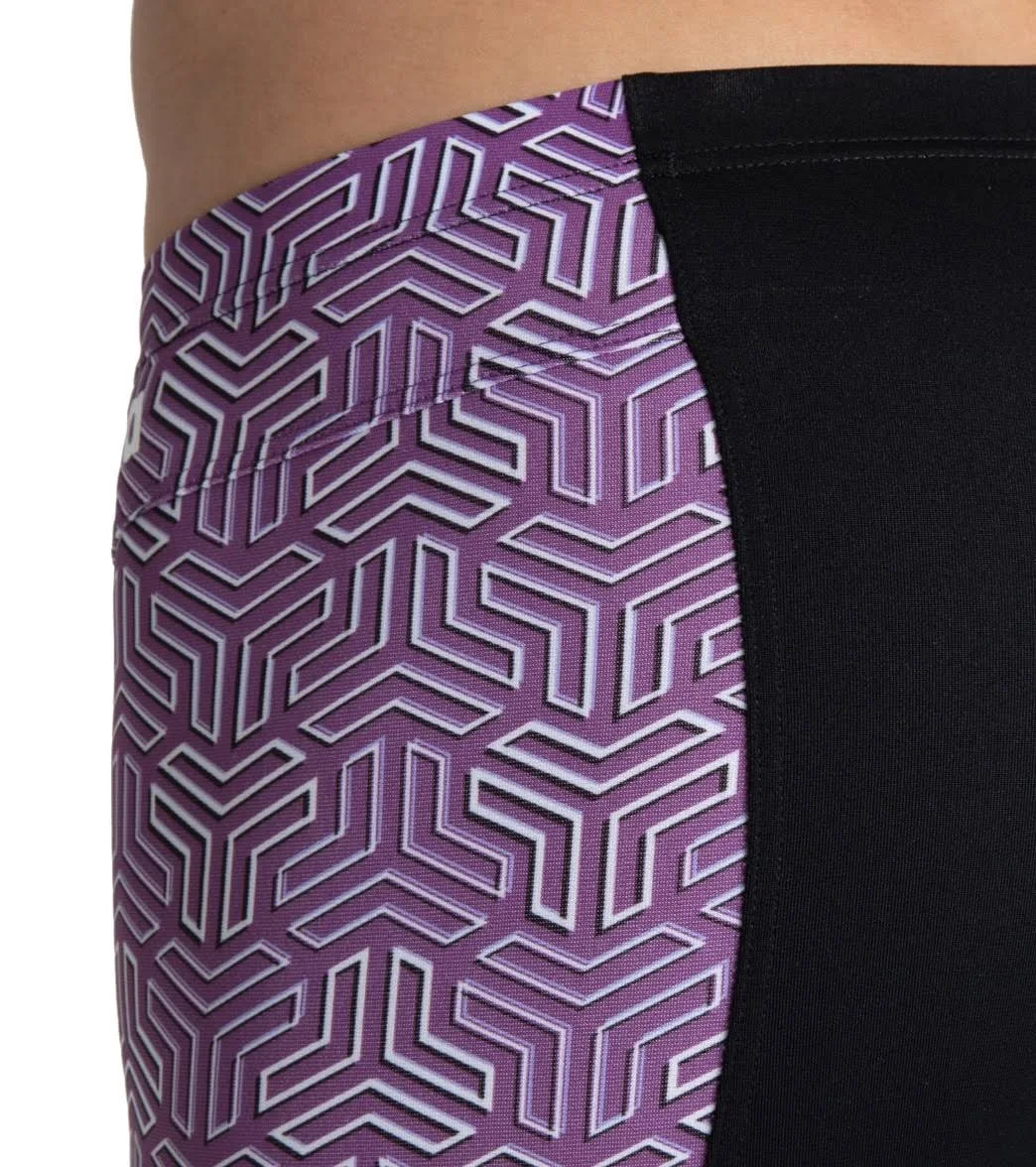 Arena Man Kikko Swim Jammer Black-Multi Purple 30