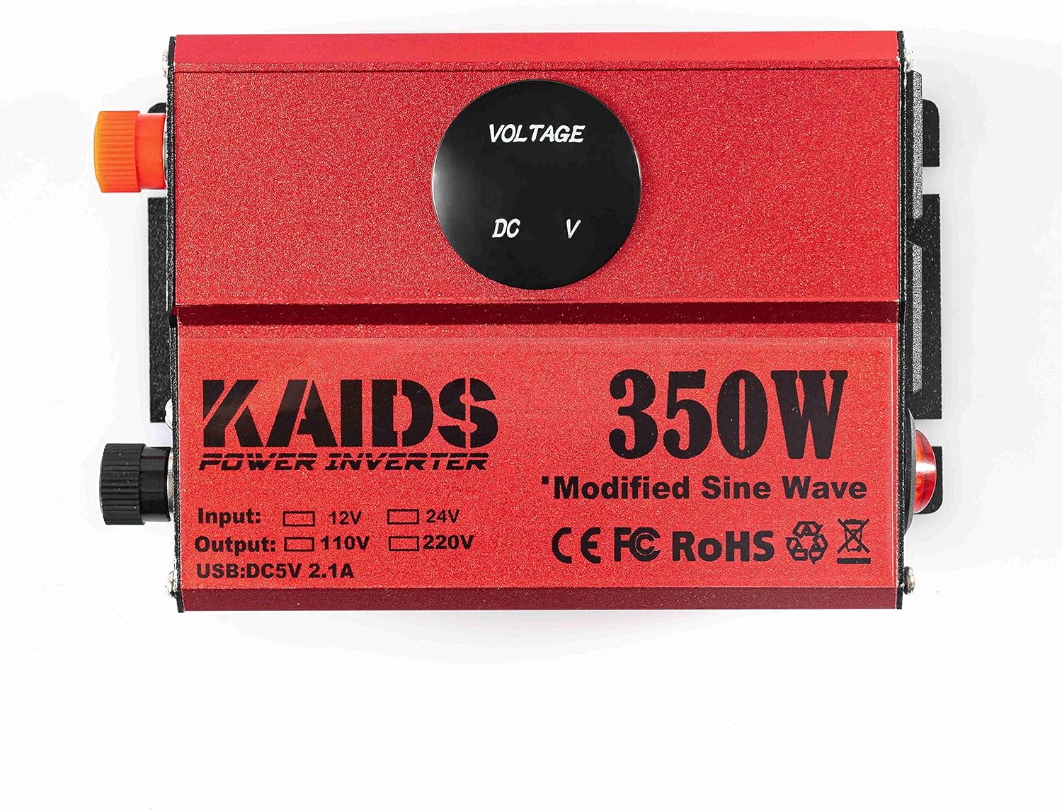 KAIDS Power Inverter Full Power 350W Car Inverter Peak 700W DC 12V to 110V AC Car Inverter USB Ports Charger Adapter Car Plug Converter with Switch and Current LED Screen(350w) Pack of 2