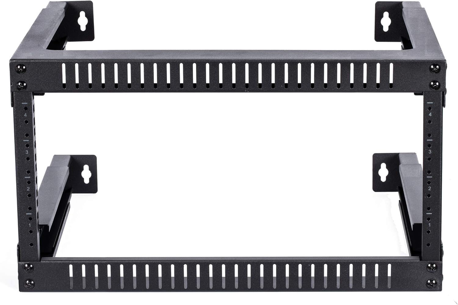 Kenuco 4U Adjustable Depth Wall Mount Open Frame Steel Network Equipment Rack 17.75 Inch Deep Pack of 2