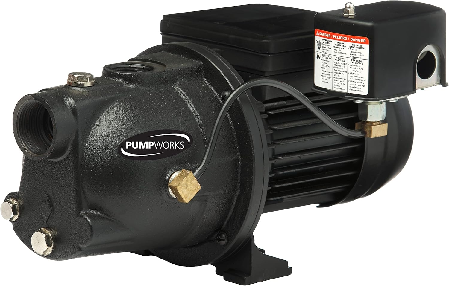 Red Lion PWJET50 Cast Iron Shallow Well Jet Pump Wells up to 25 Feet , Black , 0.5 HP - 97080501