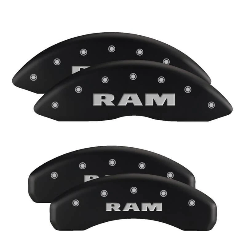 MGP Caliper Covers 55005SRAMMB - Front and Rear Matte Black Ram Caliper Covers