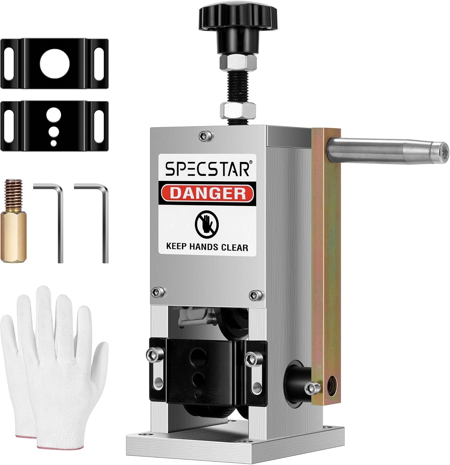 SPECSTAR Wire Stripper, Copper Stripper Machine, Scrap Cable Peeler 0.06 to 0.98 Inches, Aluminum Alloy Construction with Hand Crank, Wire Stripper Tool for Copper Wire Recycling