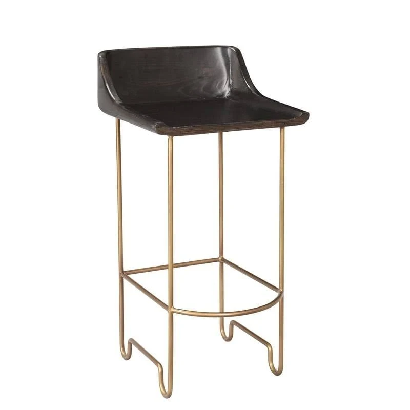 Carson Carrington Pavelsmad Brass Counter Stool - Single - Black - Counter Height - 23-28 in.