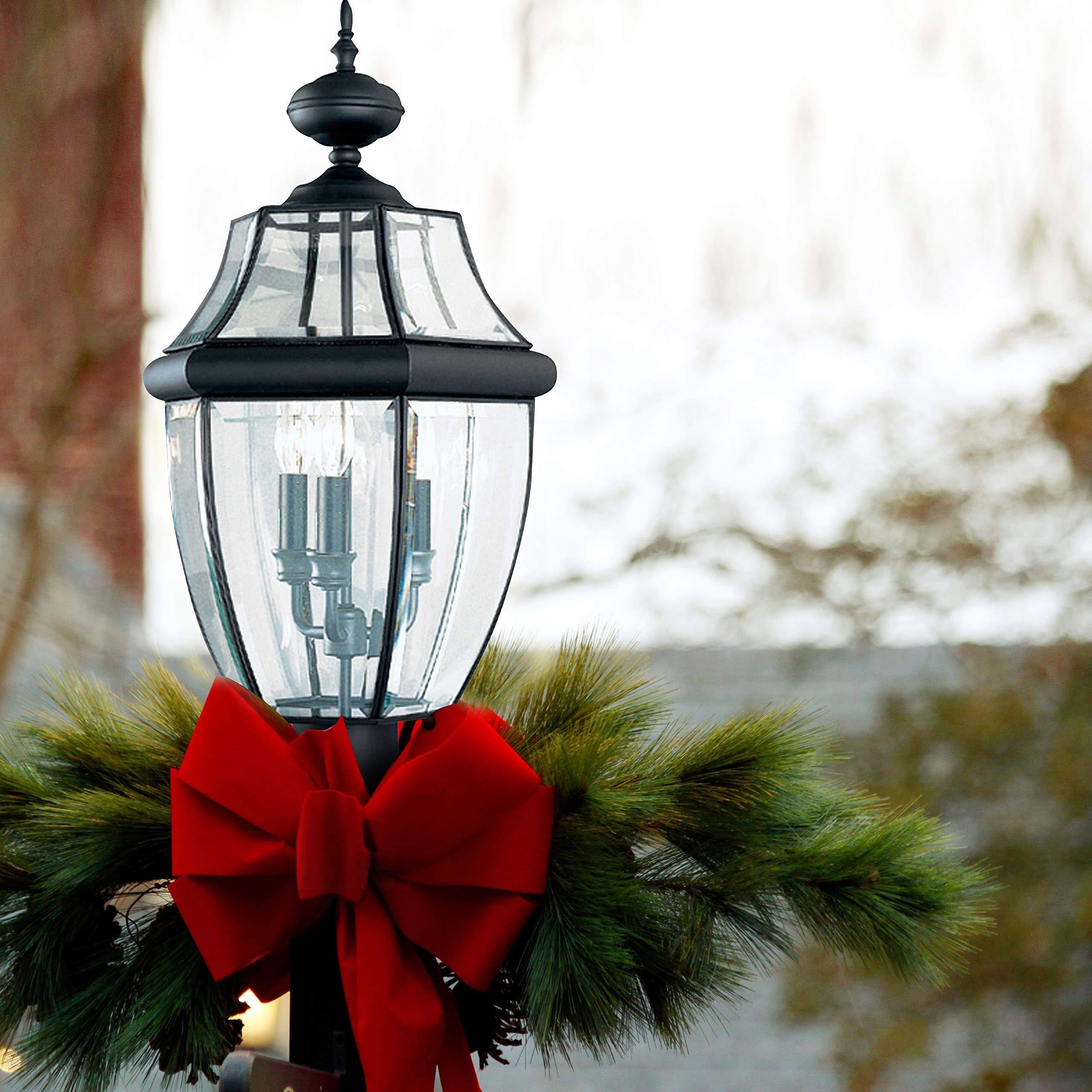 Sea Gull Lighting Lancaster 3-Light Black Outdoor Post Lantern 8239-12