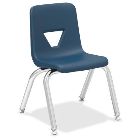 Lorell Classroom Stacking Chair Seat Finish: Navy, Seat Height: 18x22 H