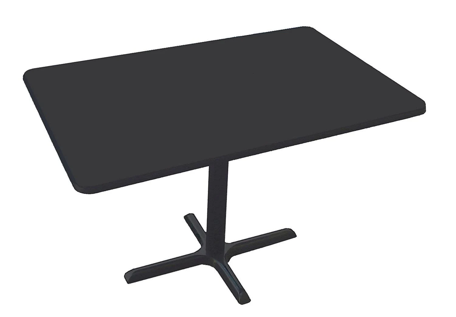 Correll Rectangle Breakroom Pedestal Table Black Granite