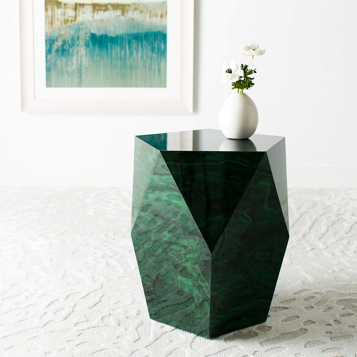 Safavieh Couture Home Venus Jade Malachite Pentagon End Table