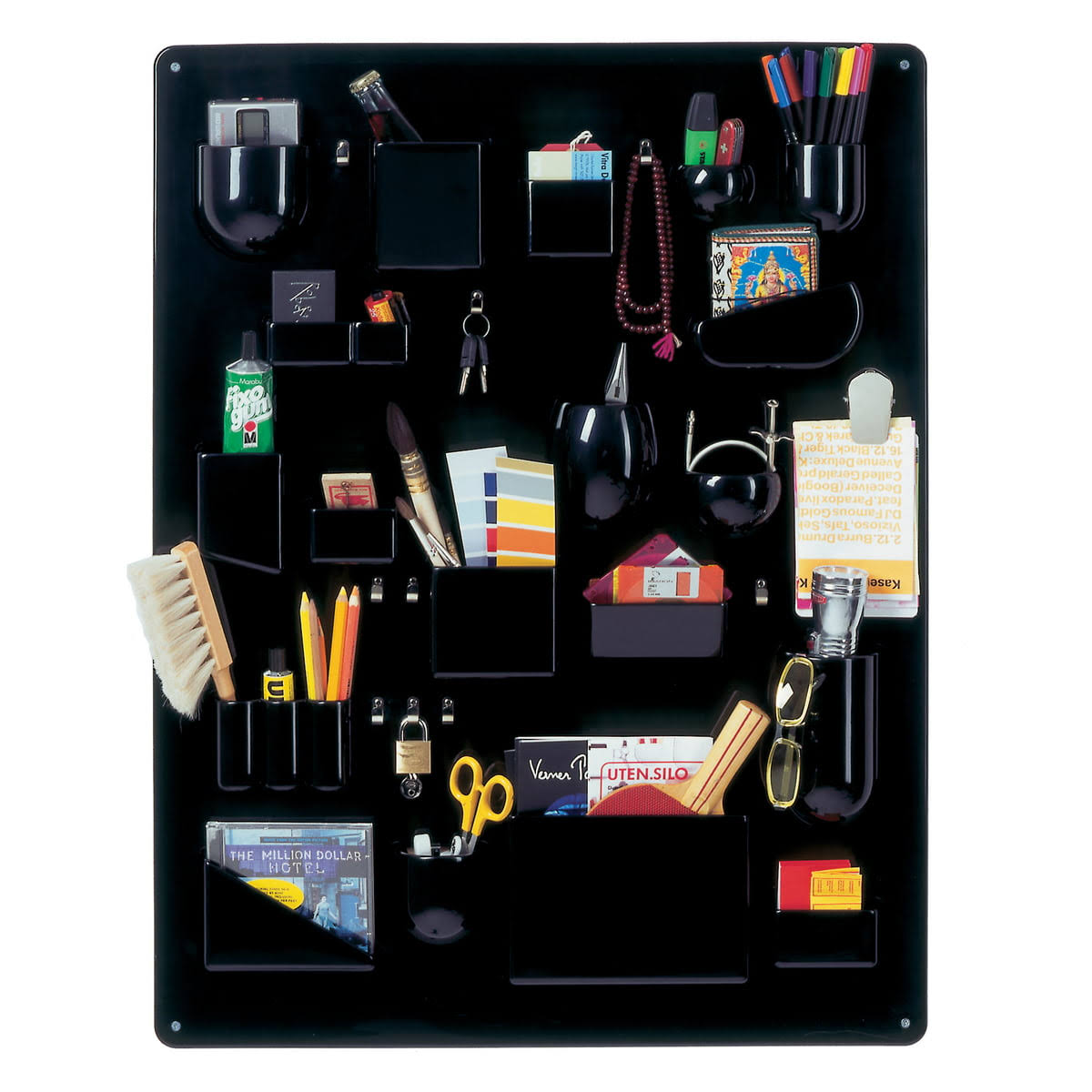 Vitra Uten Silo, Accessories Wall Organizer, Black Large 34x22 x 26x22