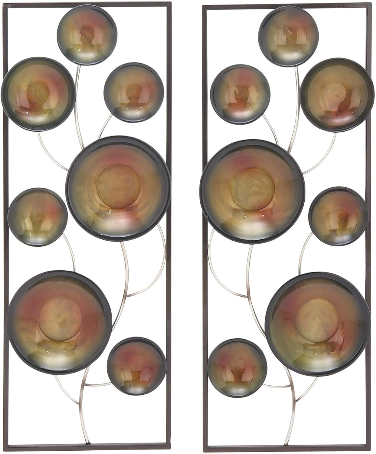 Deco 79 84201 Wheel Iron Wall Decor, 30 in, Brown Pack of 2