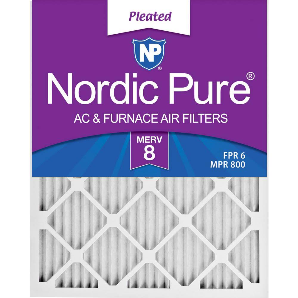 Nordic Pure 15x20x1 MERV 8 Pleated AC Furnace Air Filters 12 Pack