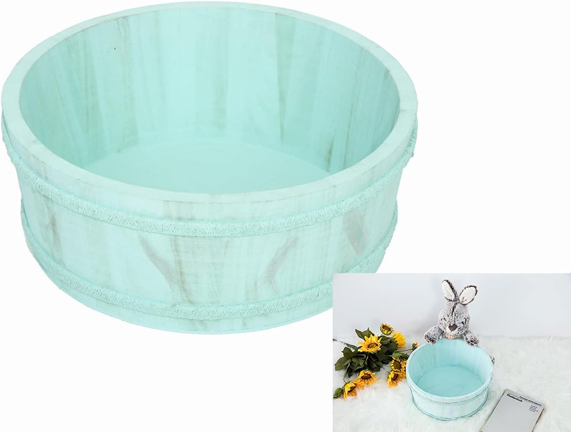 K Kackool Newborn Photo Props Wooden Mini Bathtub for Baby Photograhy Baby Posing Props