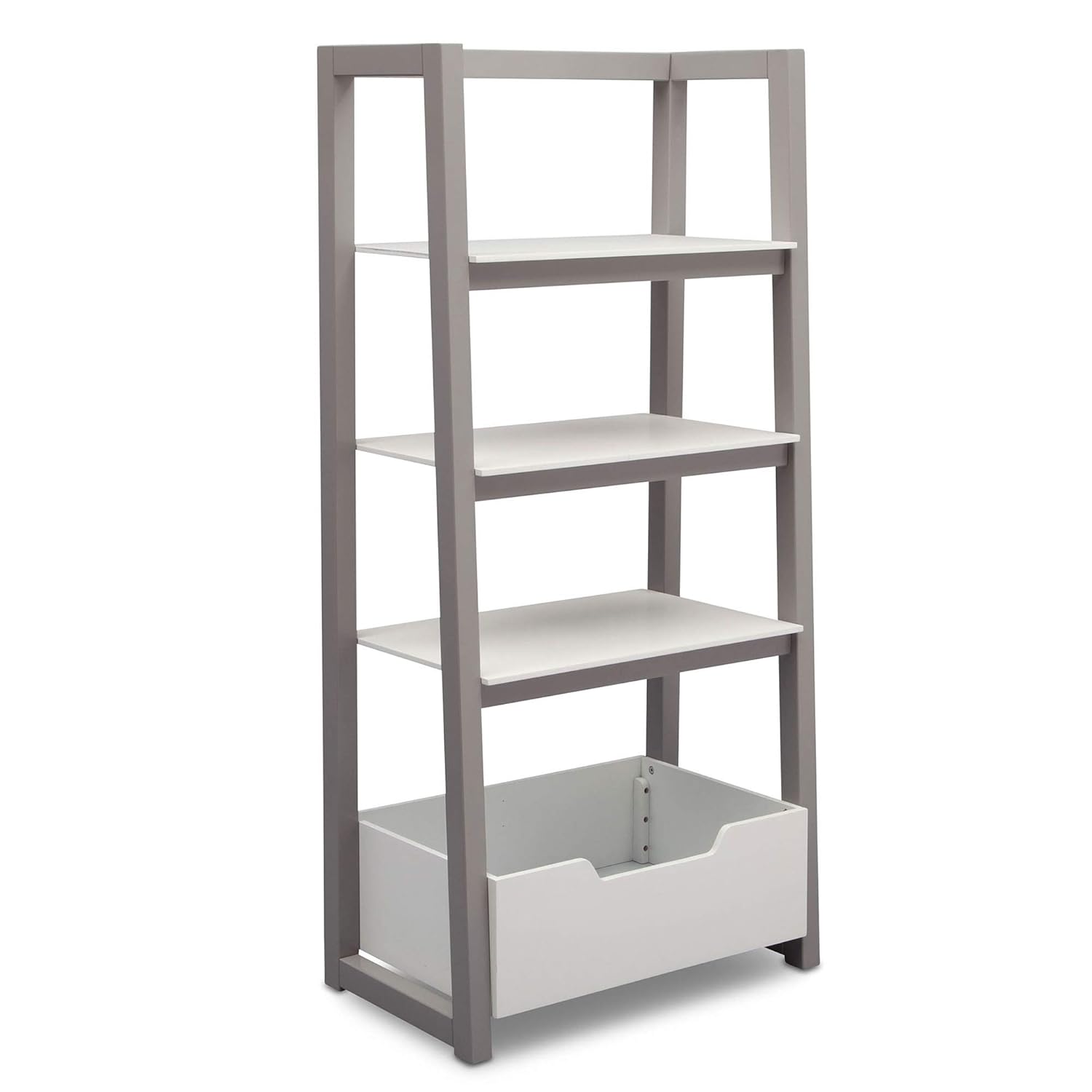 Delta Children Ladder Shelf, White/Grey , 26.5x16x56 Inch (Pack of 1)