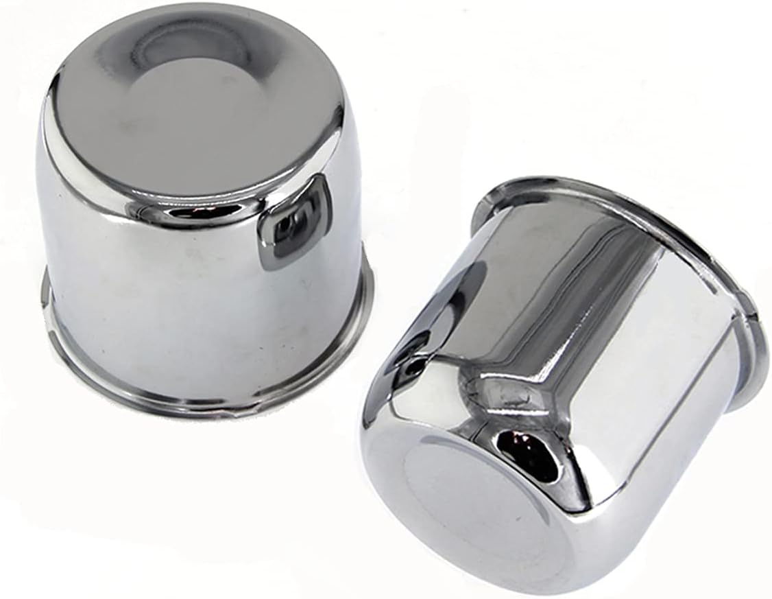 Ayzh 4 Pack Chrome Steel Center Caps Push Thru for Trailer Wheel Rims 4.25inch Center Bore