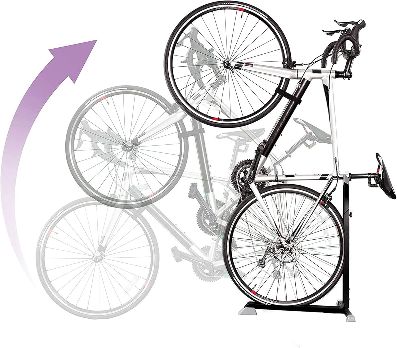 Bike Nook Bicycle Stand, Portable and Stationary Space-Saving Rack with Adjustable Height, for Indoor Bike Storage