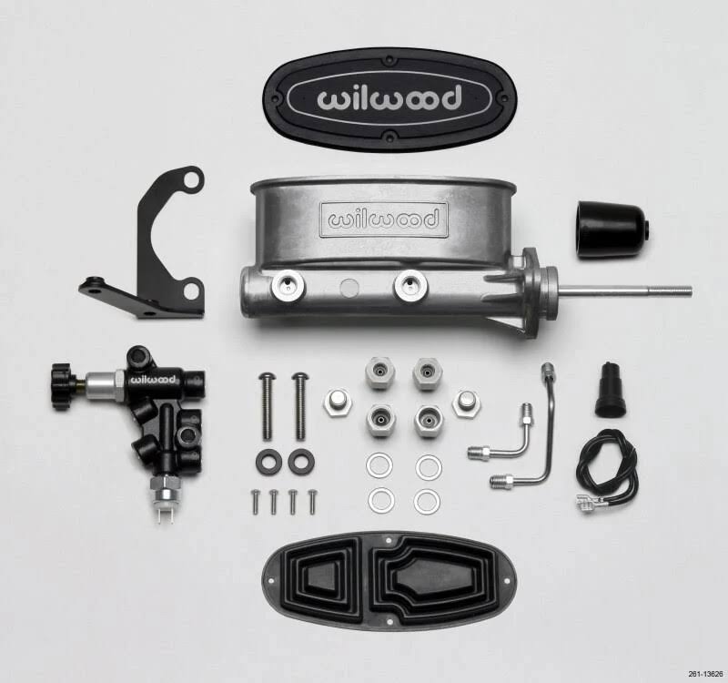 Wilwood HV Tandem M/C Kit w/ Bracket u0026 Prop Valve-15/16In Bore-W/Pushrod 261-13626