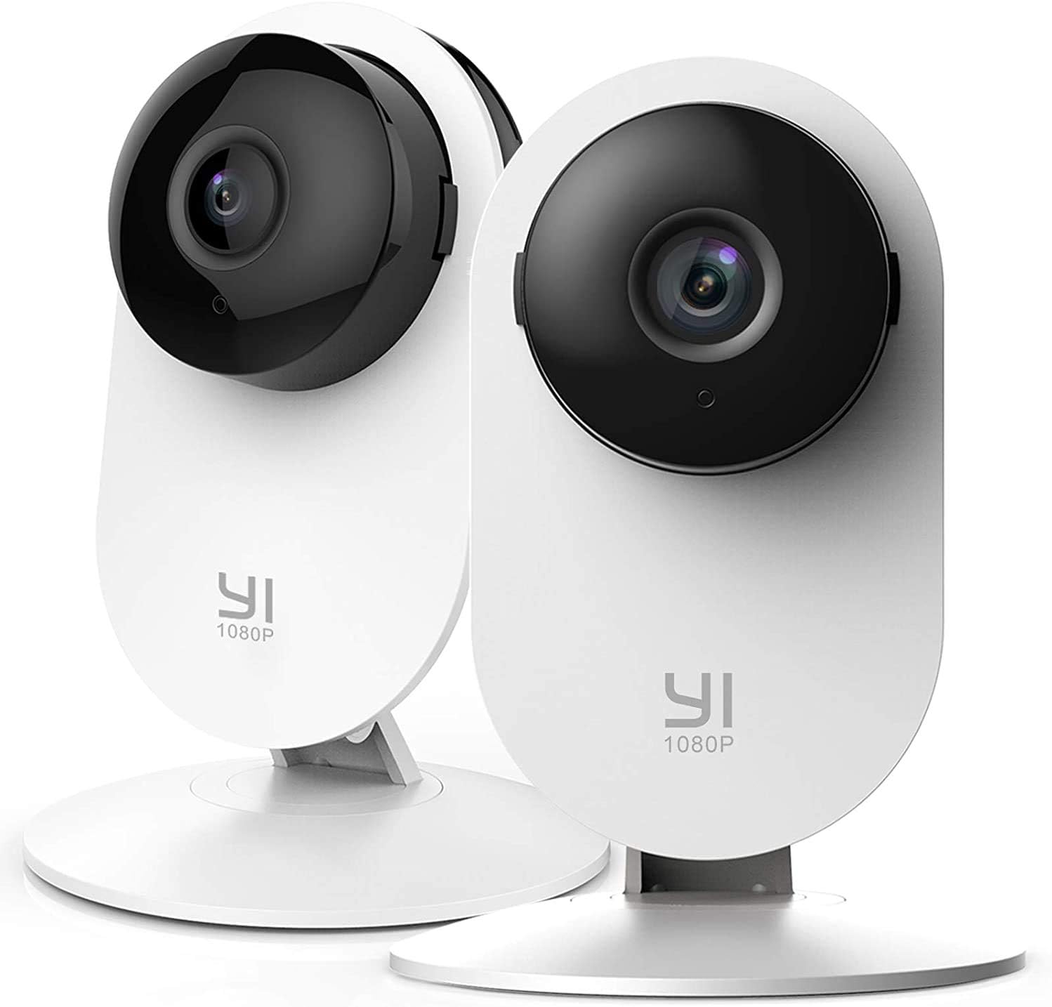 YI 2pc Security Home Camera Baby Monitor, 1080p WiFi Smart Indoor Nanny IP Cam with Night Vision, 2-Way Audio, AI Human Detection in Phone App, Pet Cat Dog Cam, Work with Alexa and Google Pack of 2