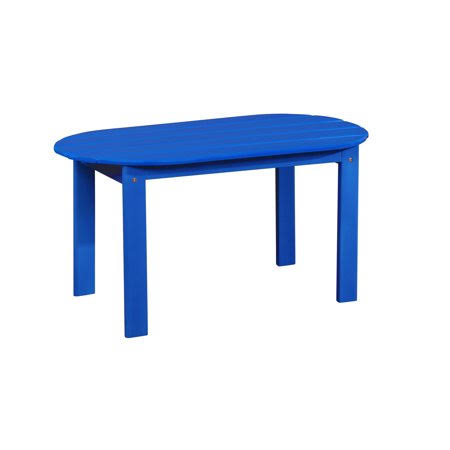 Linon Adirondack Mid-Century Oval Coffee Table, Blue