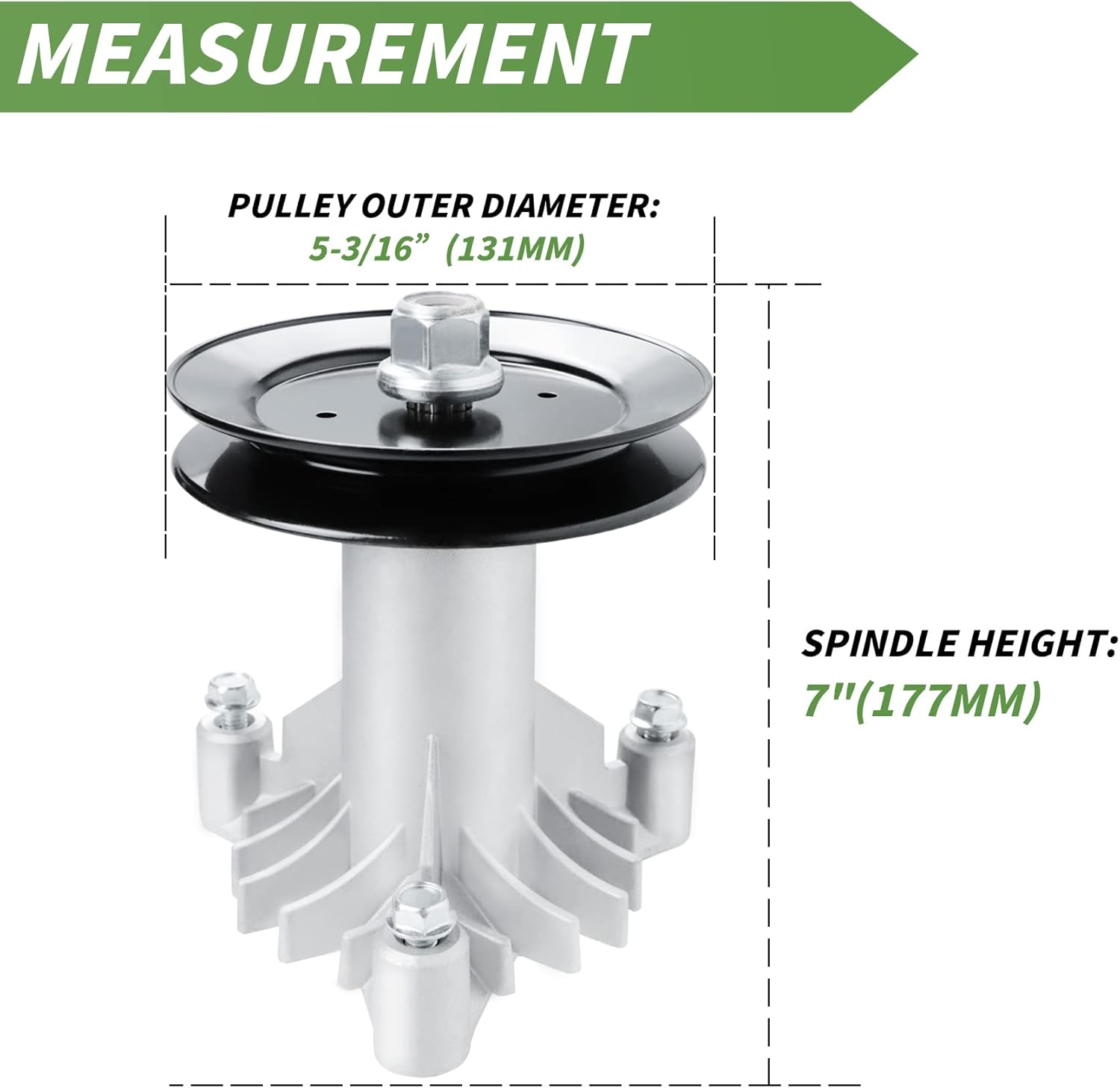 Aeagle Spindle Assembly 130794 + Pulley 153535 129861 173436 for Craftsman Poulan 532130794 582922301 with Mounting Bolts Pack of 2