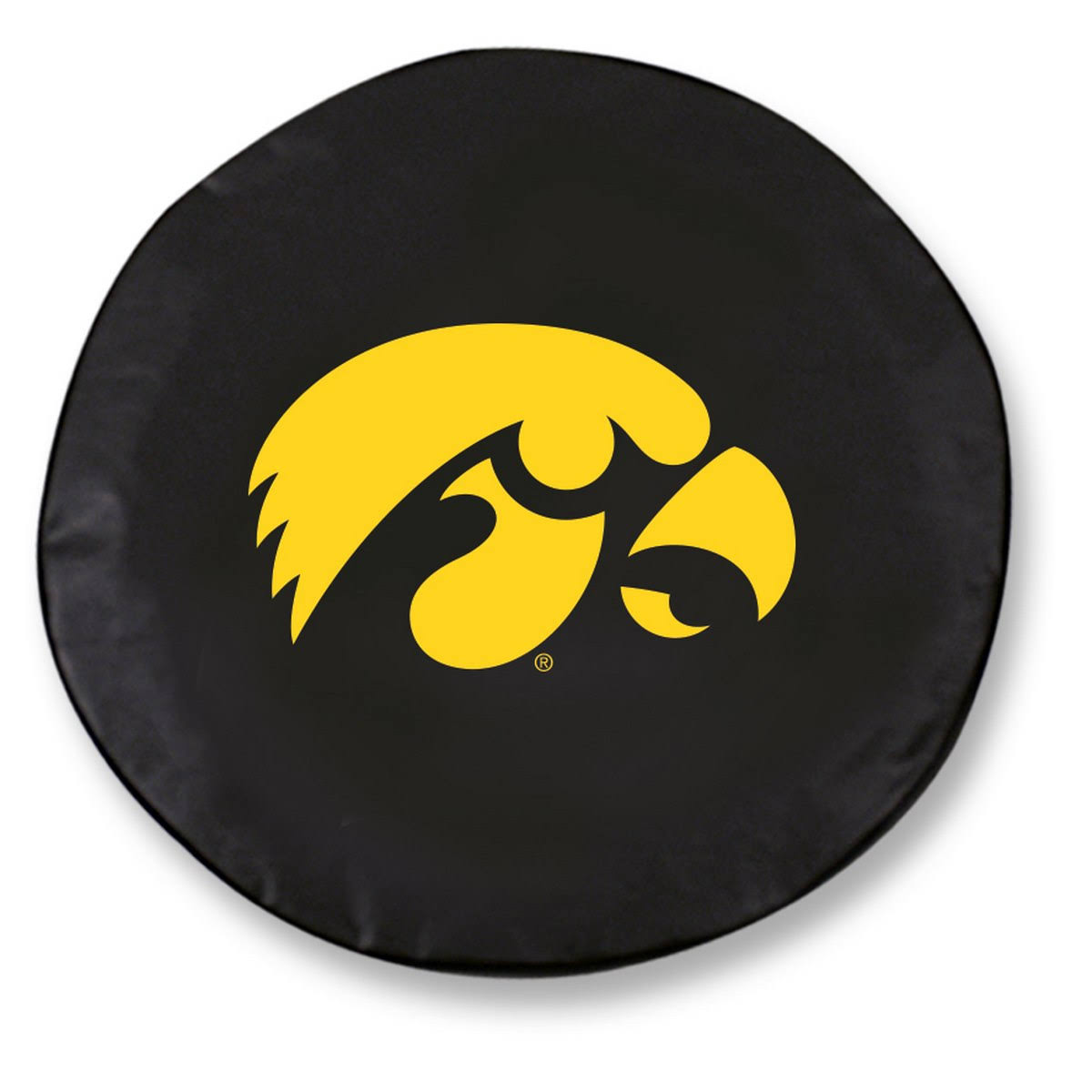 (50cm x 20cm ) - Iowa Hawkeyes HBS Black Vinyl Fitted Spare Car Tyre Cover