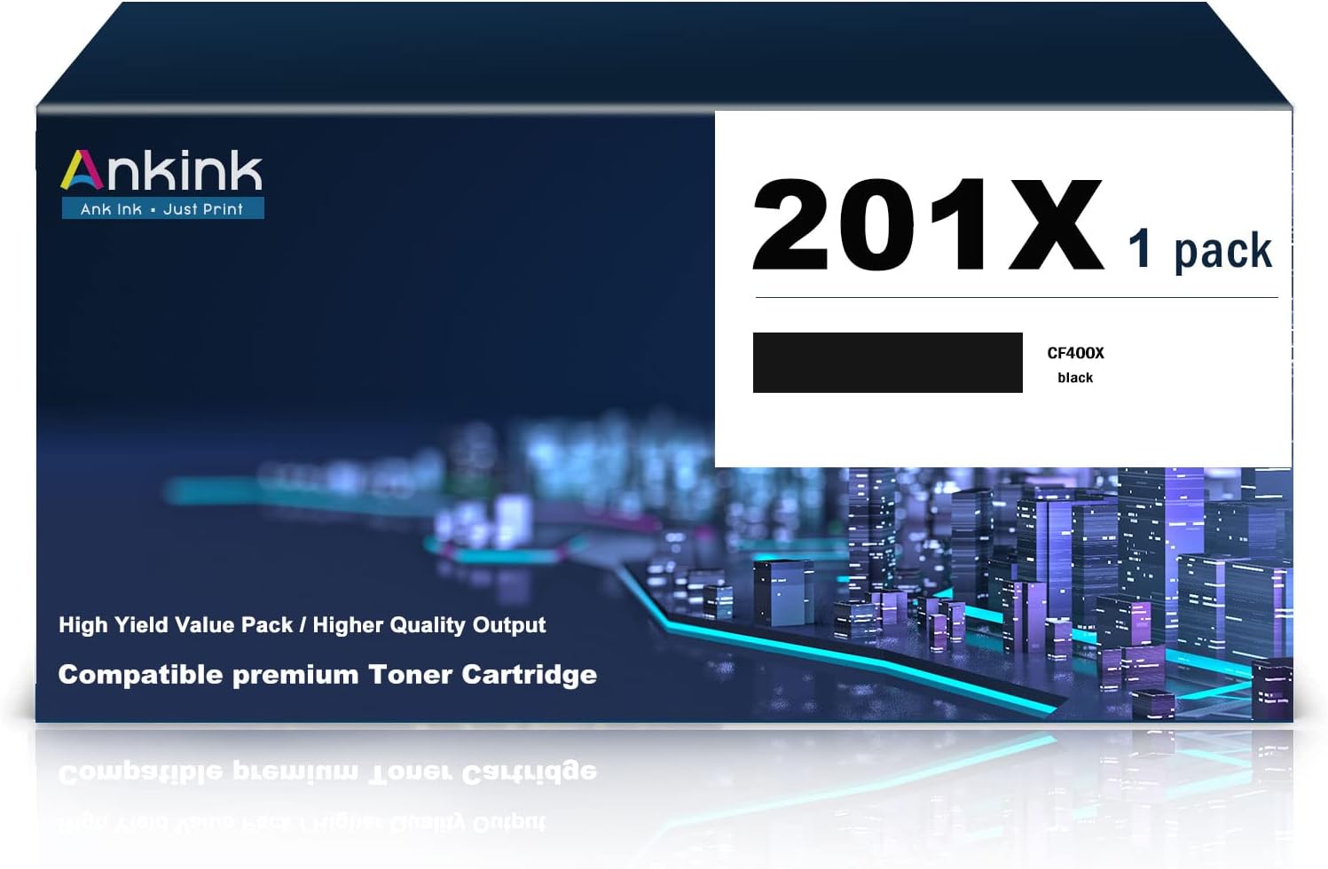 Ankink Compatible Toner Cartridge Replacement for HP 201X 201A CF400X CF401X CF402X CF403X CF400A for MFP M277dw M252dw M277n M277c6 M252n M277 (Black, Cyan, Magenta, Yellow) Pack of 2