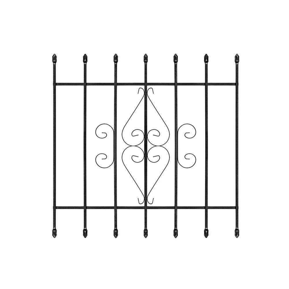 Unique Home Designs 36 in. x 36 in. Su Casa Black 7-Bar Window Guard