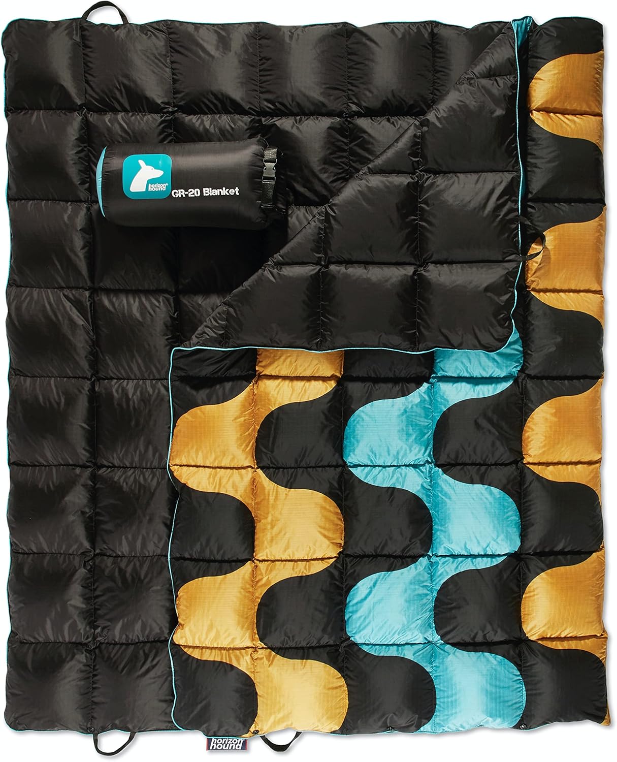 Horizon Hound Down Camping Blanket - Outdoor Travel Blanket | Sustainable Insulated Down | Lightweight & Warm Quilt for Camping, Stadium, Hiking & Festival | Water Resistant, Packable & Compact