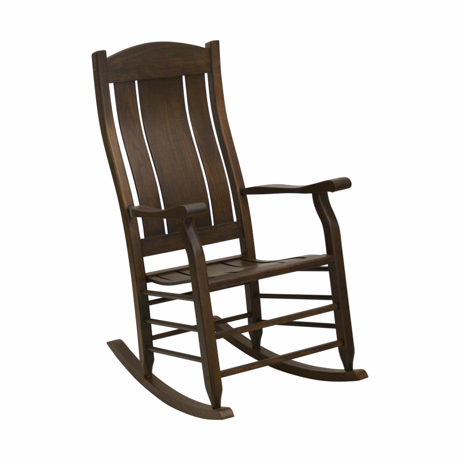 Hinkle Carrington 240 Slat Back Wood Patio Rocking Chair, Brown