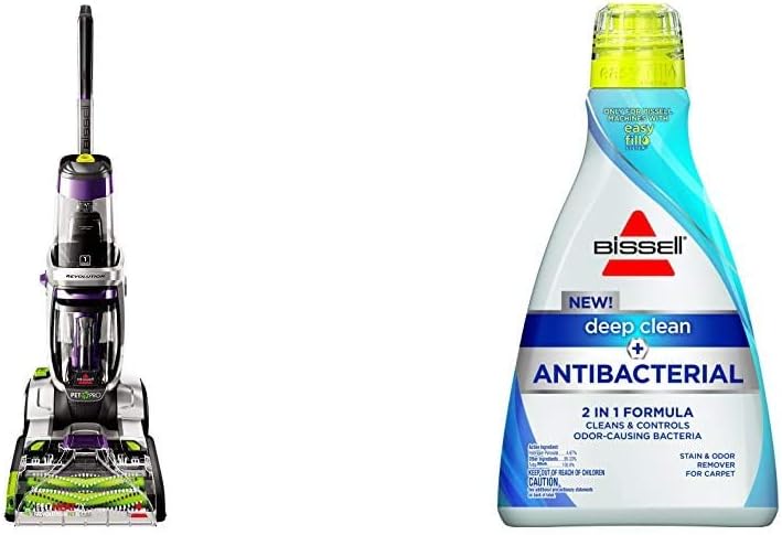 Bissell ProHeat 2X Revolution Max Clean Pet Pro Full-Size Carpet Cleaner, 1986, with Antibacterial Formula and Bonus 3