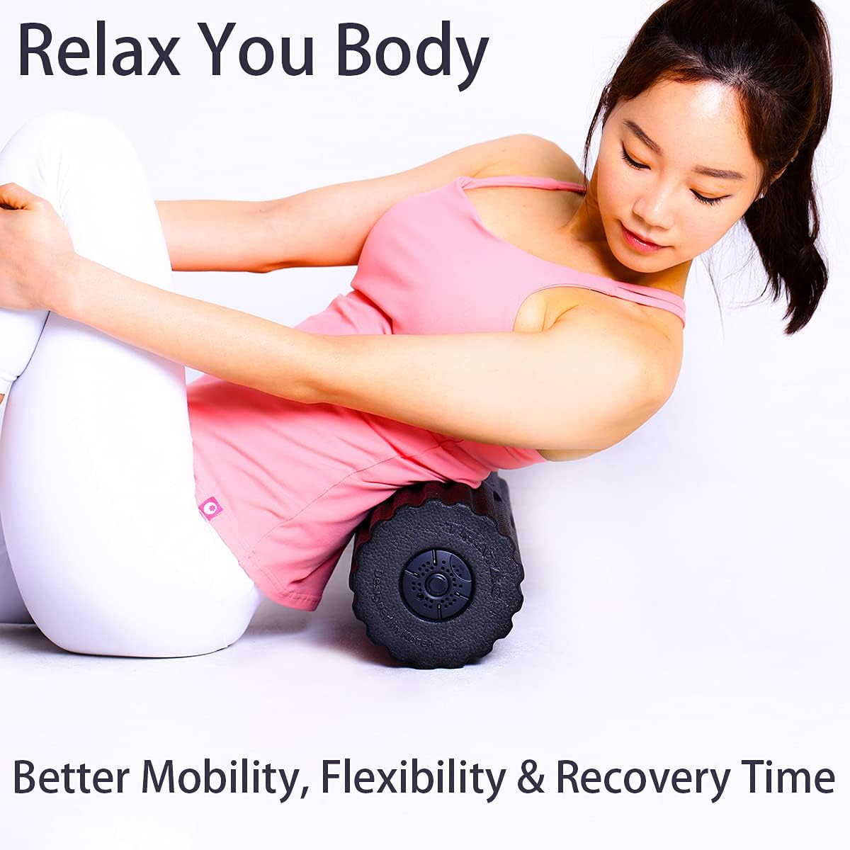 TRATAC Vibrating Foam Roller and Yoga Foam Roller, Massage Foam Roller for Back & Leg Muscle Recovery, Electric Foam Roller with 4 Speeds Trigger Point Myofascial Release Pack of 2