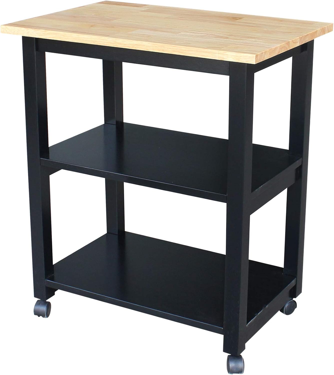 International Concepts Microwave Cart, Black/Natural