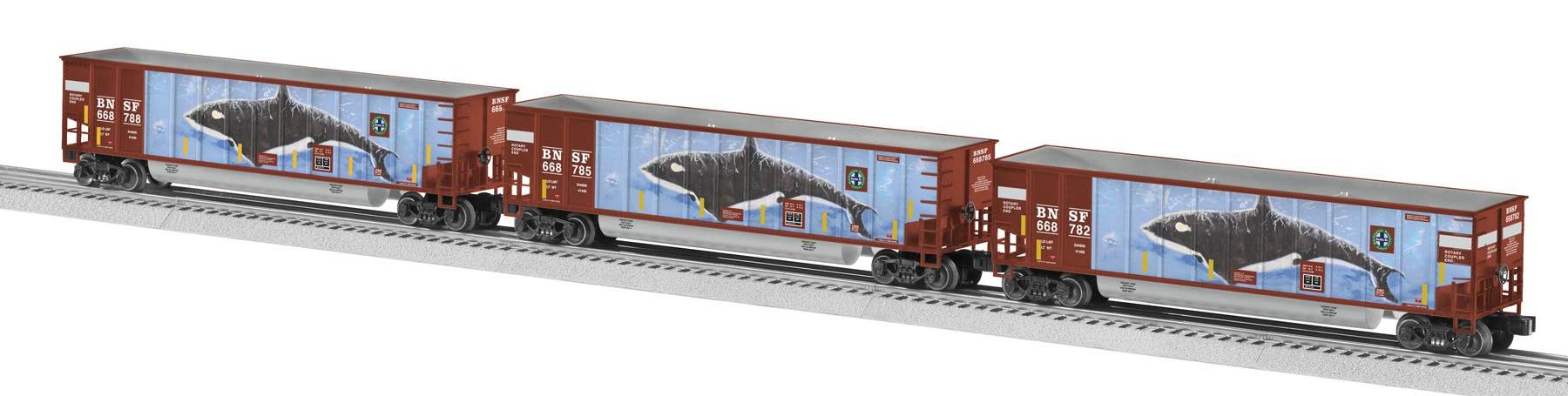 Lionel 6-27844 BNSF O Scale Whale Gondolas - 3 Pack