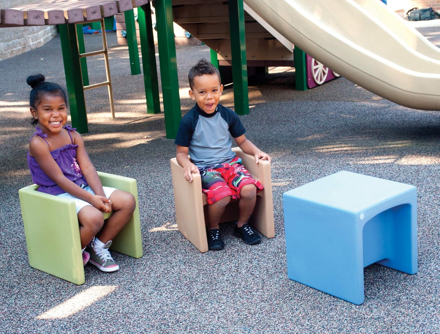 Children's Factory-CF910-013 Cube Chair for Kids, Flexible Seating Classroom Furniture for Daycare/Playroom/Homeschool, Indoor/Outdoor Toddler Chair, Sky Blue