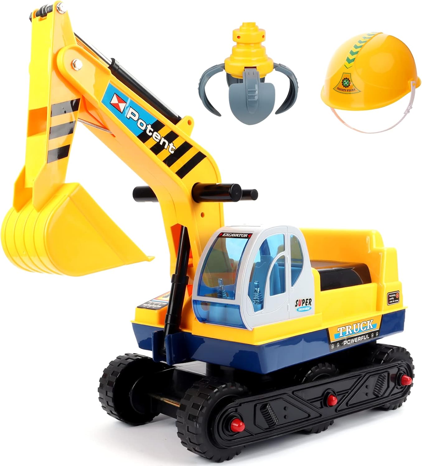 deAO 2-in-1 Ride on Construction Vehicle Bulldozer Truck for Kids with Forklift Scoop Horn and Storage Seat… Pack of 2