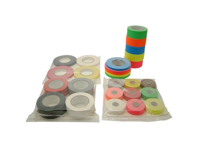 JVCC Gaff-Color-Pack Gaffers Tape Multi-Pack: 1 in. x 60 ft. 9 Rolls/Pack (Fluorescent Green, fl. Orange, fl. Pink, fl. Yellow,