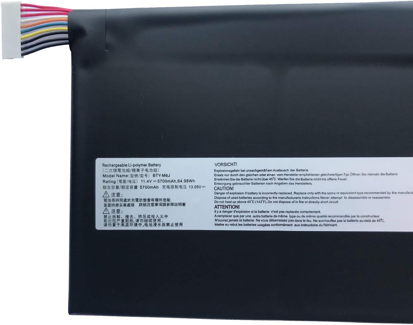 OUWEE BTY-M6J Laptop Battery Compatible with MSI GS63 7RE-009CN 018CN GS63VR 6RF-016CN 095CN 7RF-239CN 258CN GS73 7RE-004CN GS73VR 6RF-013CN 7RF-284CN Series BTY-U6J BP-16K1-31 11.4V 64.98Wh 5700mAh Pack of 2