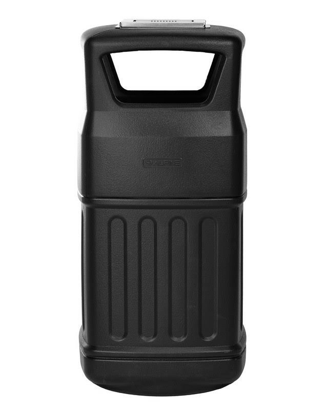 Alpine Industries ALP474-16-AU 16 Gal Outdoor u0026 Indoor Trash Can with Ash Urn Black