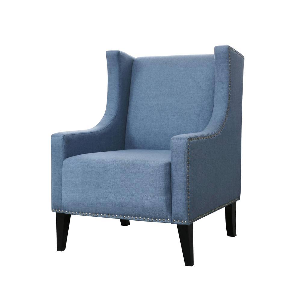 LOKATSE Home Blue Nailhead Trim Accent Chair