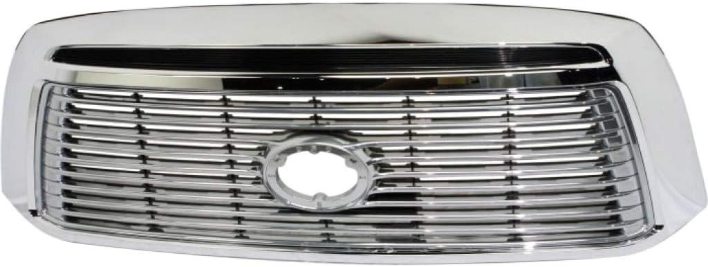 For Toyota Tundra Grille Assembly 2010 11 12 2013 | Chrome Shell with Satin Nickel Insert | w/Rock Warrior Package | w/Sport Package | Plastic | TO1200338 | 531000C250